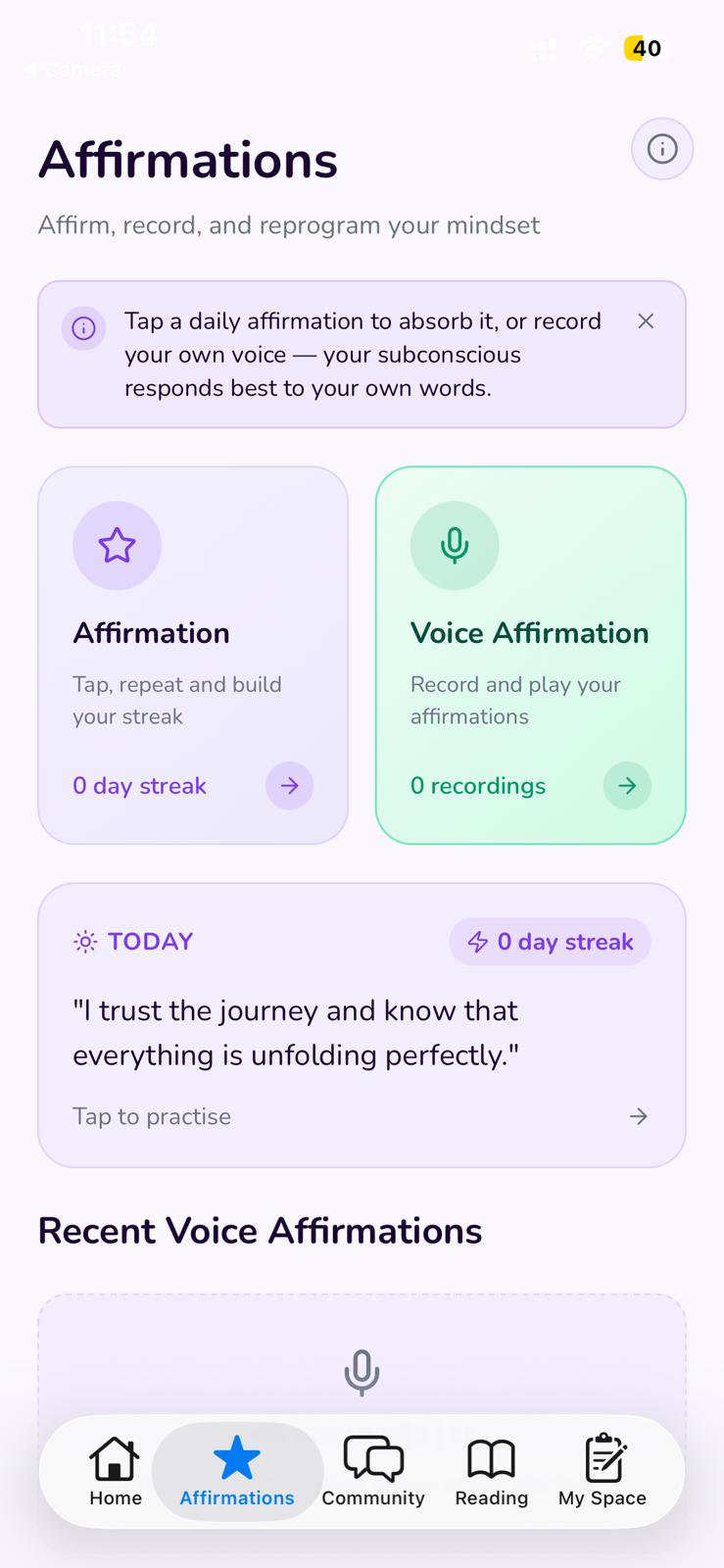 Affirmations hub