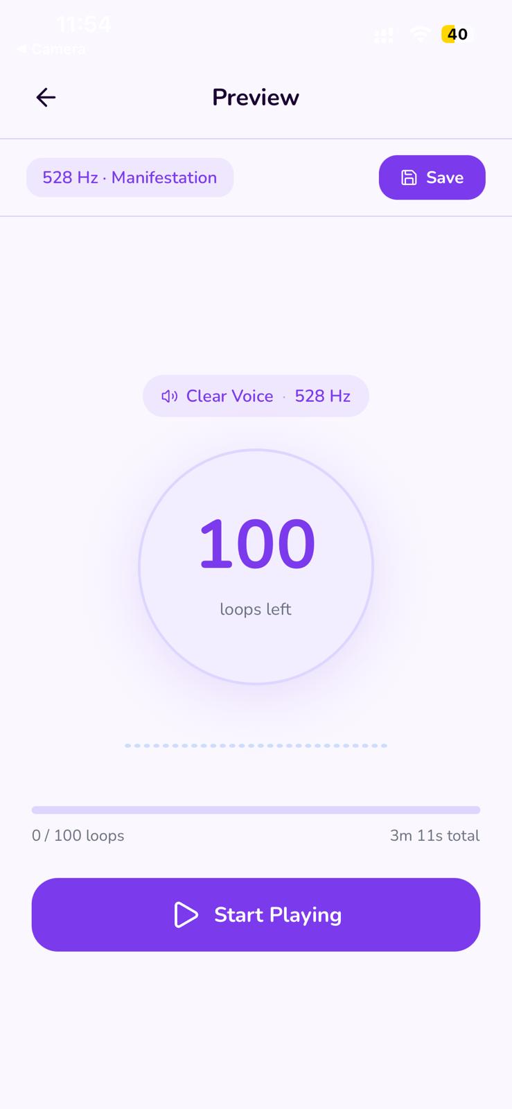 Audio affirmation loop
